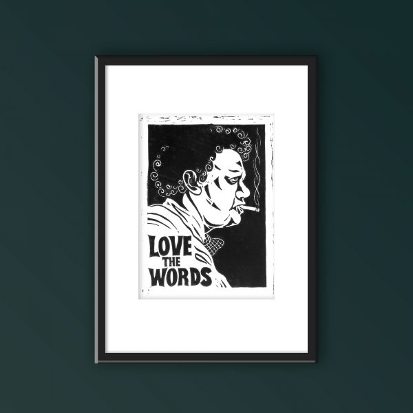 Dylan Thomas | Original Hand Printed Linocut Print | Love the Words