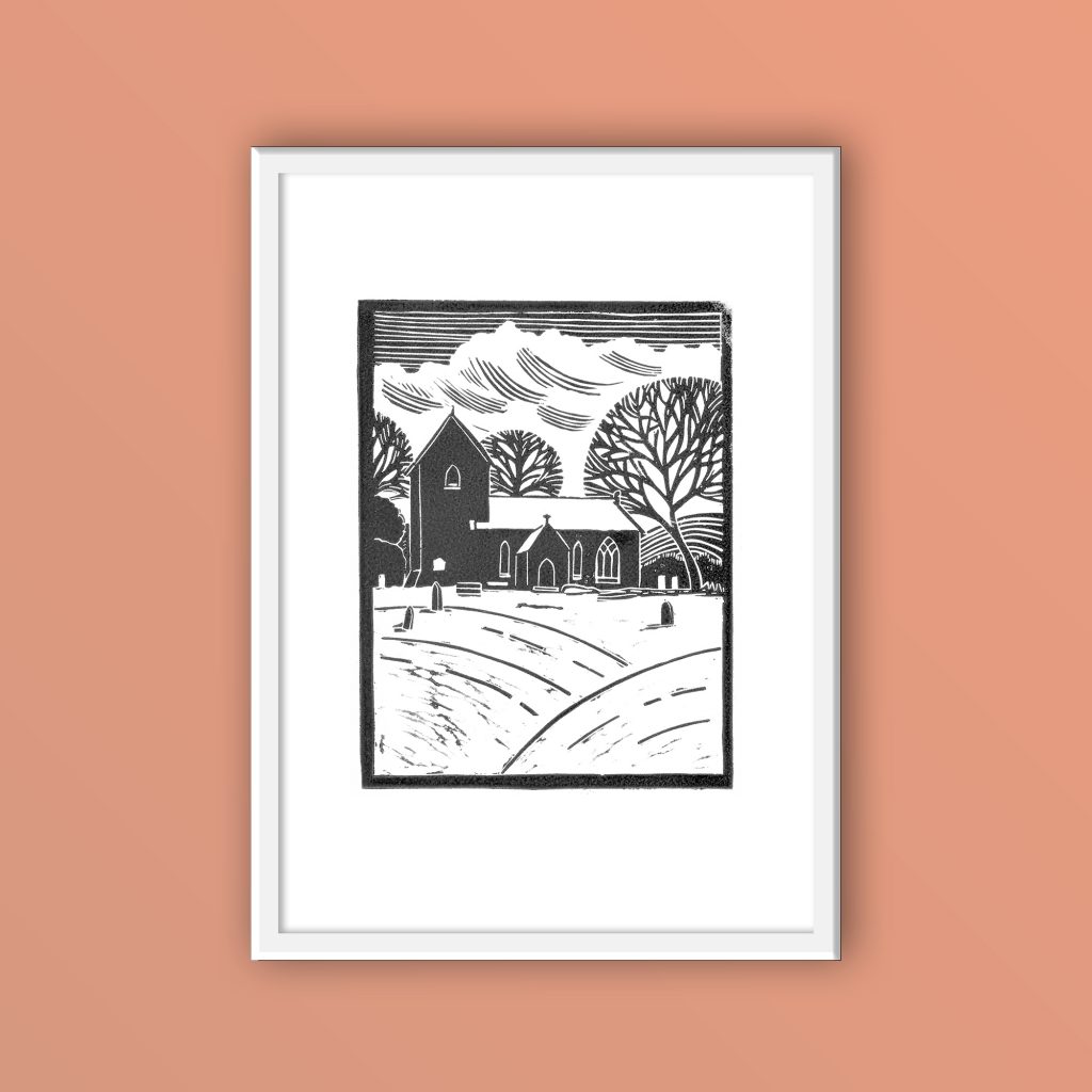 St Barrwg's Church | Original Hand Printed Linocut Print