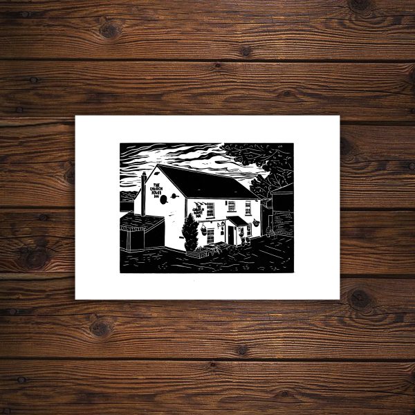 The Church House Inn | Original Limited Edition | Handmade Linocut Print