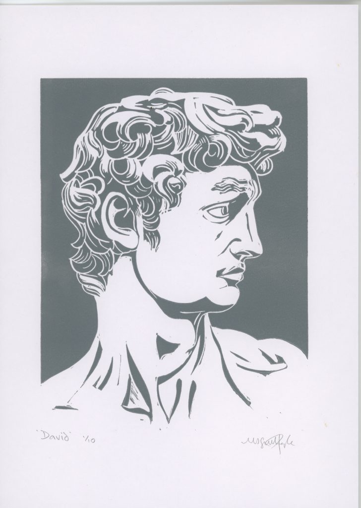 David | Original Hand Printed Linocut Print