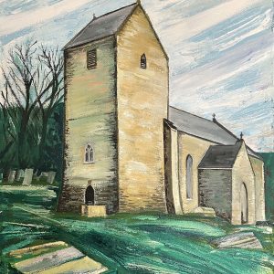St Barrwg’s Church painting sml St Barrwg's Church, Bedwas Oil Painting