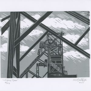 Winding Gear | Original Hand Printed Linocut Print